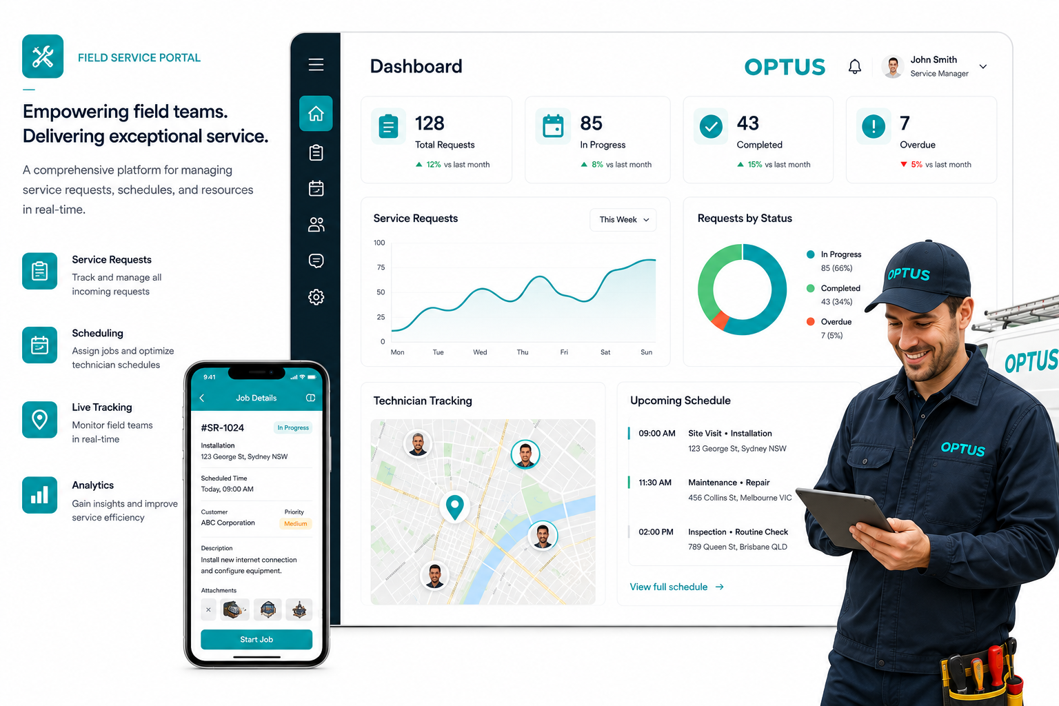 field service dashboard
